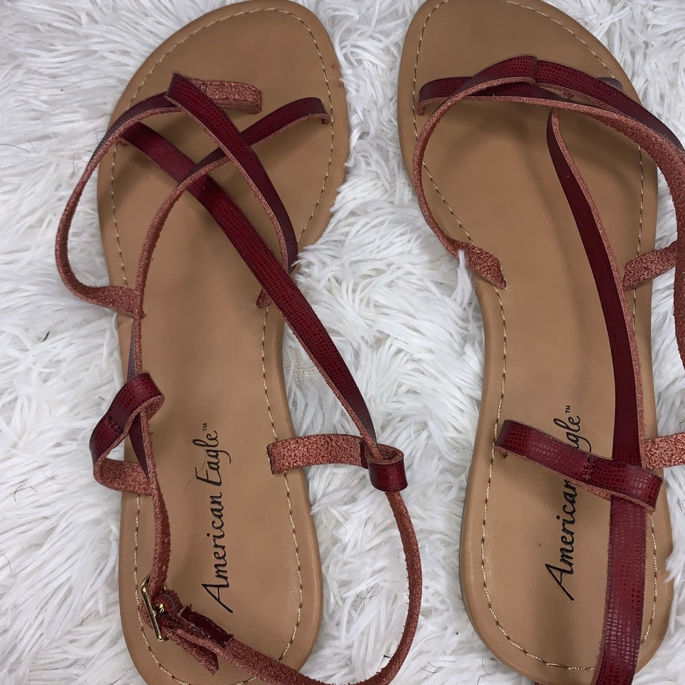 Burgundy Strapped Sandals